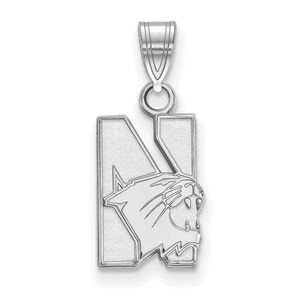 14k White Gold Northwestern U. Small Pendant